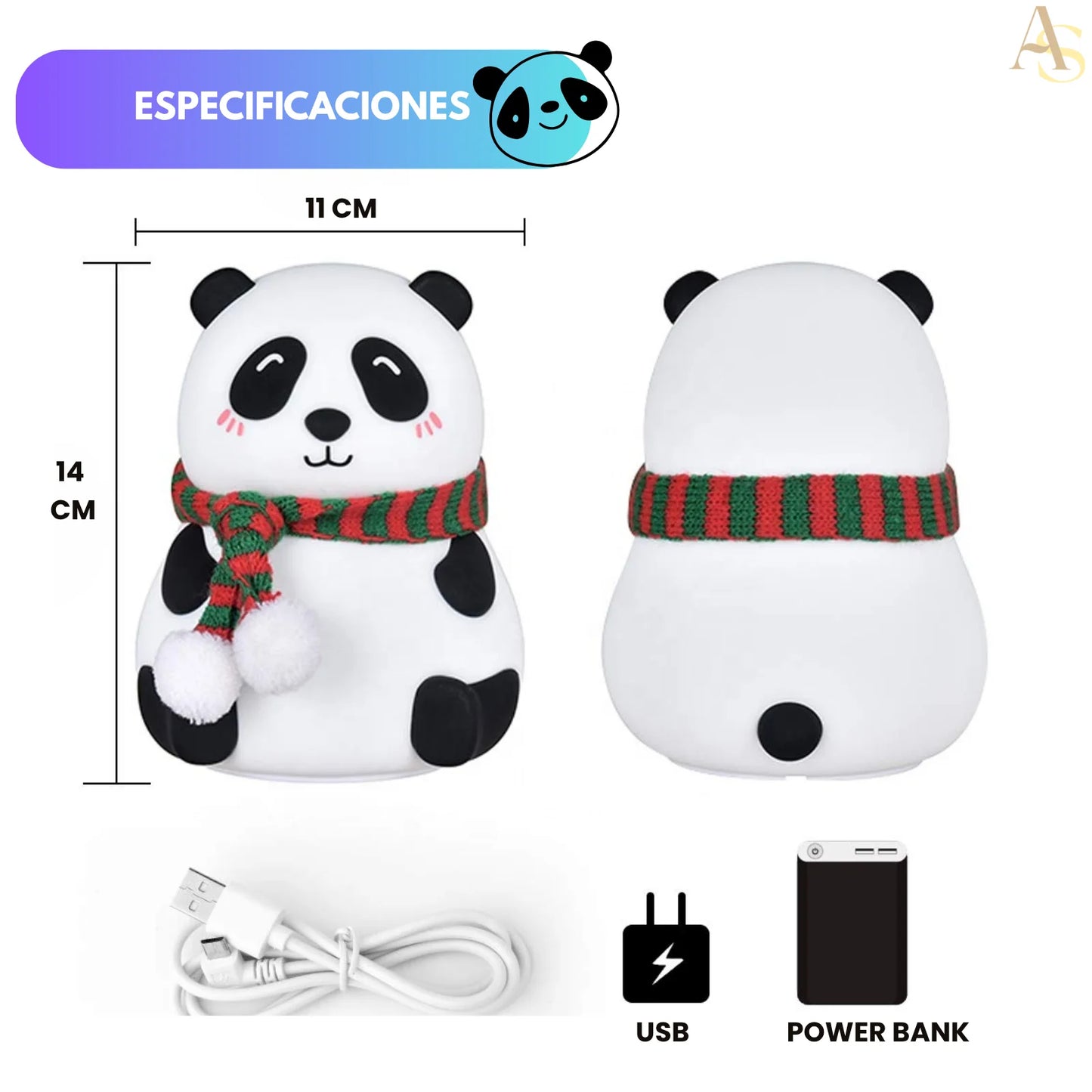 LÁMPARA SENSORIAL DISEÑO PANDA 🐼 ¡ENVÍO GRATIS!