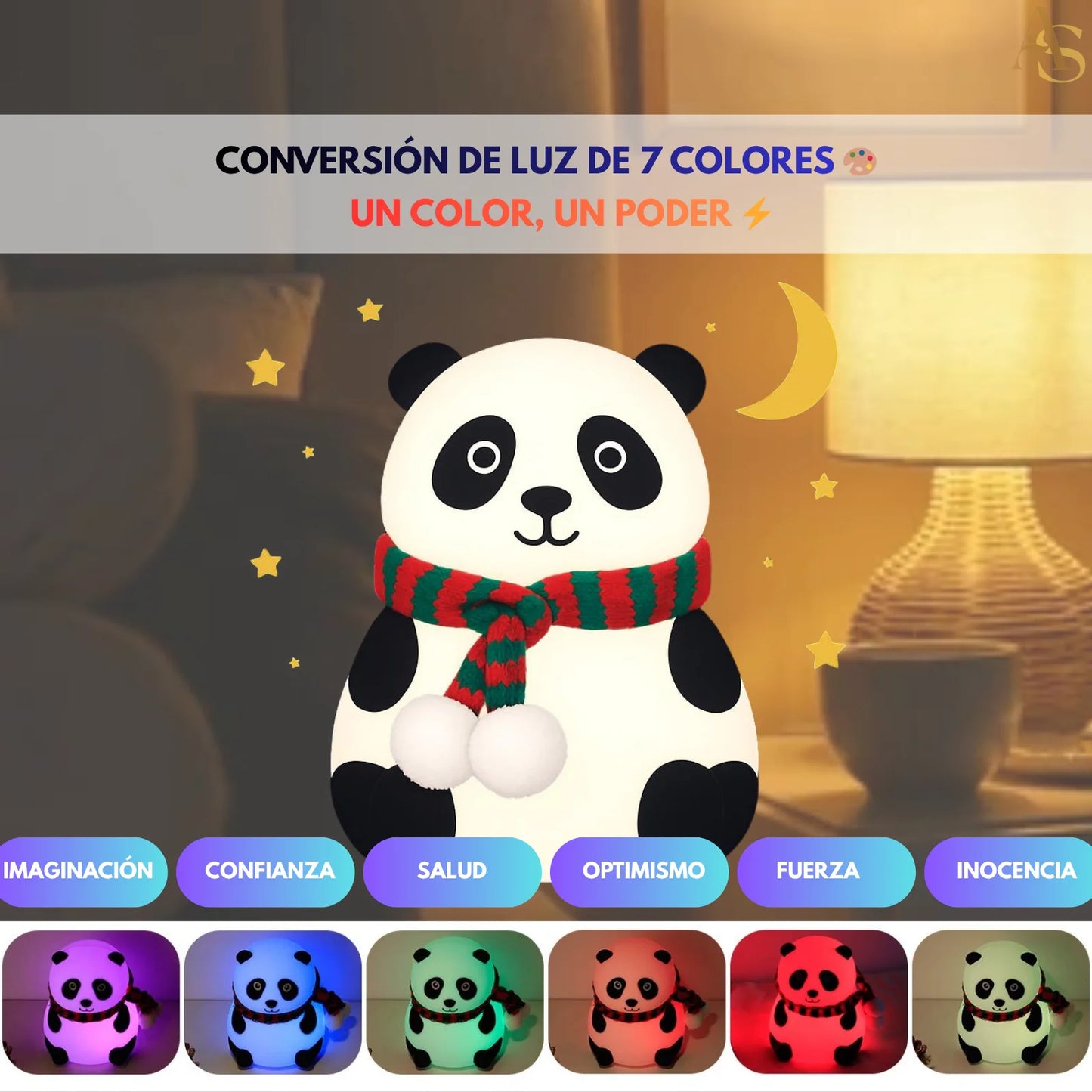 LÁMPARA SENSORIAL DISEÑO PANDA 🐼 ¡ENVÍO GRATIS!