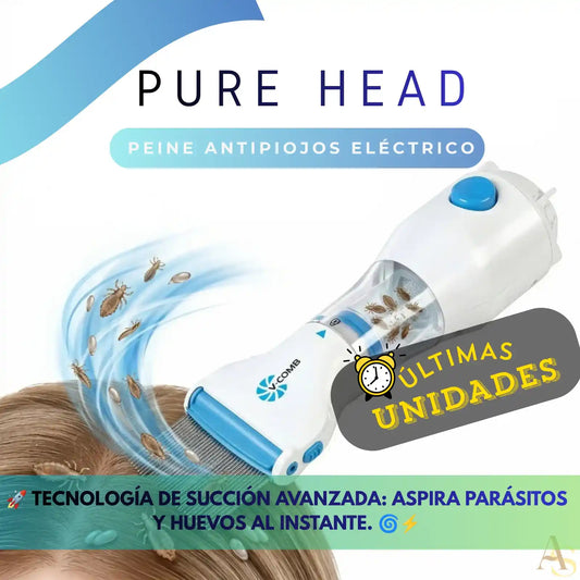 PureHead  🪮 - Peine Antipiojos Eléctrico 💆 ¡ENVÍO GRATIS! 📦