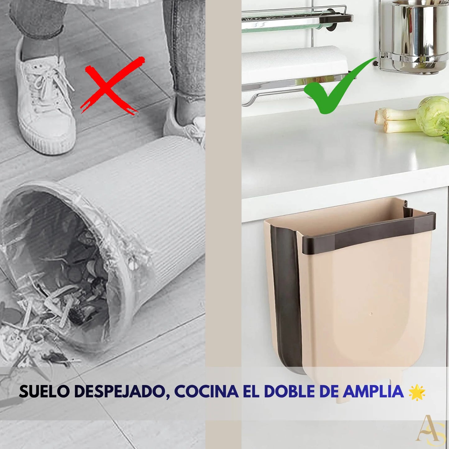 BASURERO PLEGABLE MULTISUO DISEÑO MINIMALISTA (COLOR CAFÉ) 🏠 ¡ENVÍO GRATIS! 📦