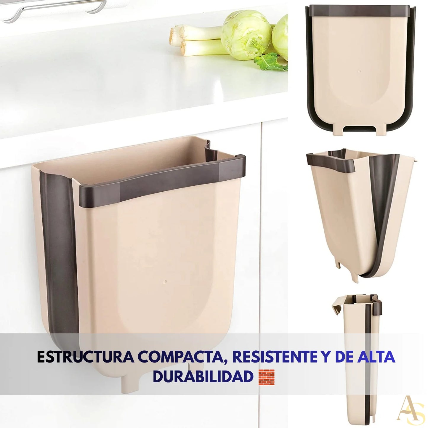 BASURERO PLEGABLE MULTISUO DISEÑO MINIMALISTA (COLOR CAFÉ) 🏠 ¡ENVÍO GRATIS! 📦