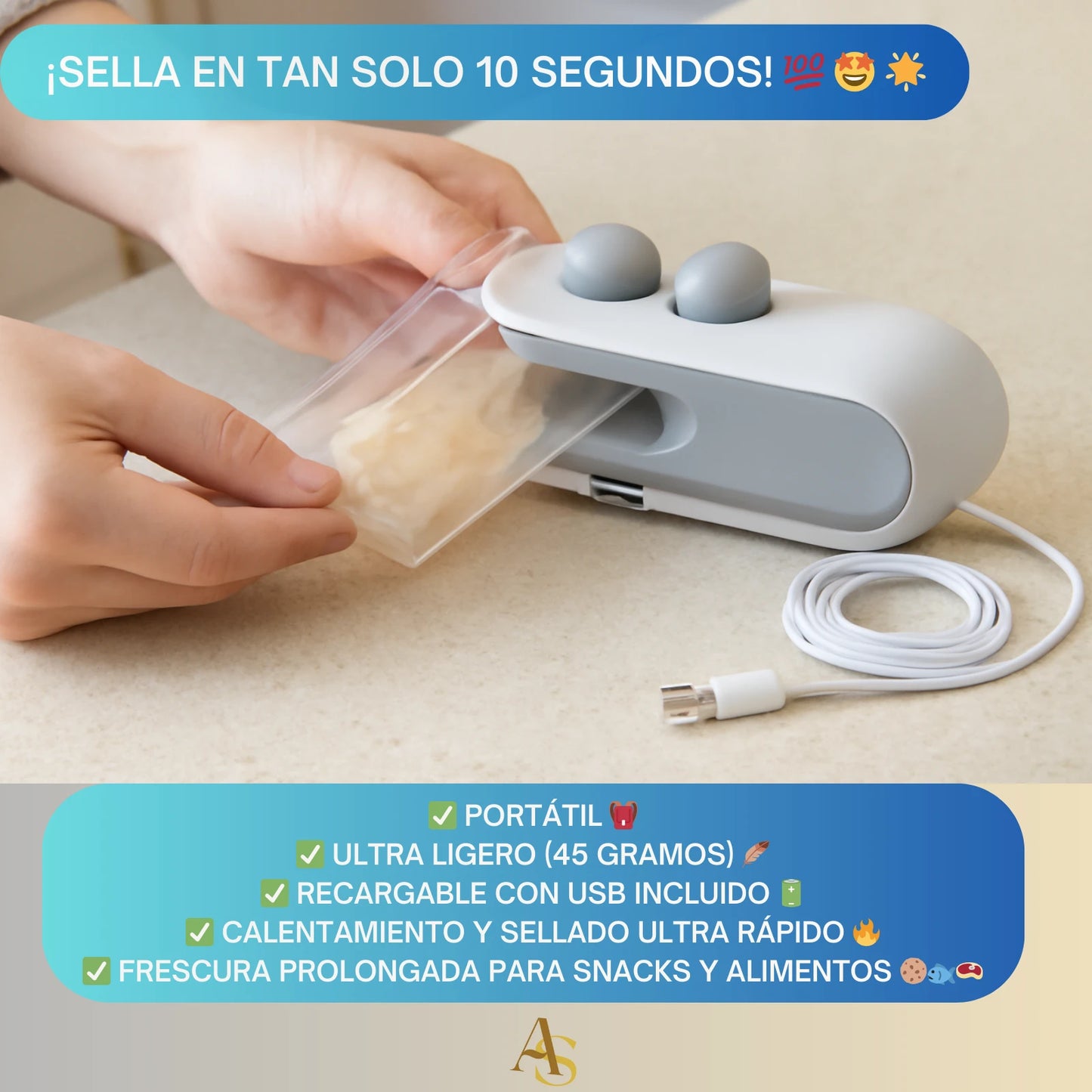 Mini Selladora de Bolsas 2 en 1