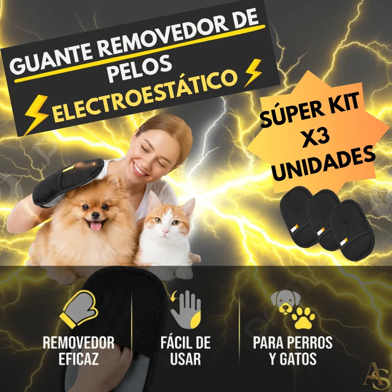 Súper Pack x3 Guante Removedor de Pelo Electrostático
