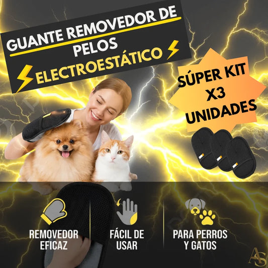 Súper Pack x3 Guante Removedor de Pelo Electrostático