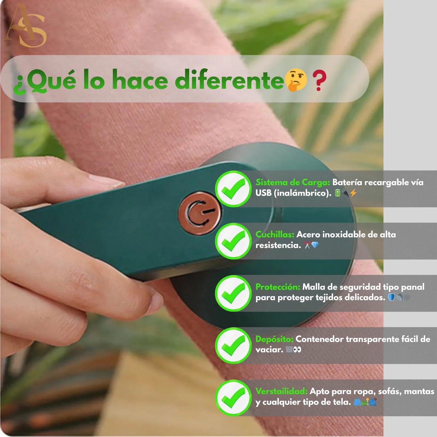 Quitapelusas Eléctrico Portátil USB ¡2 x 1 + ENVÍO GRATIS!