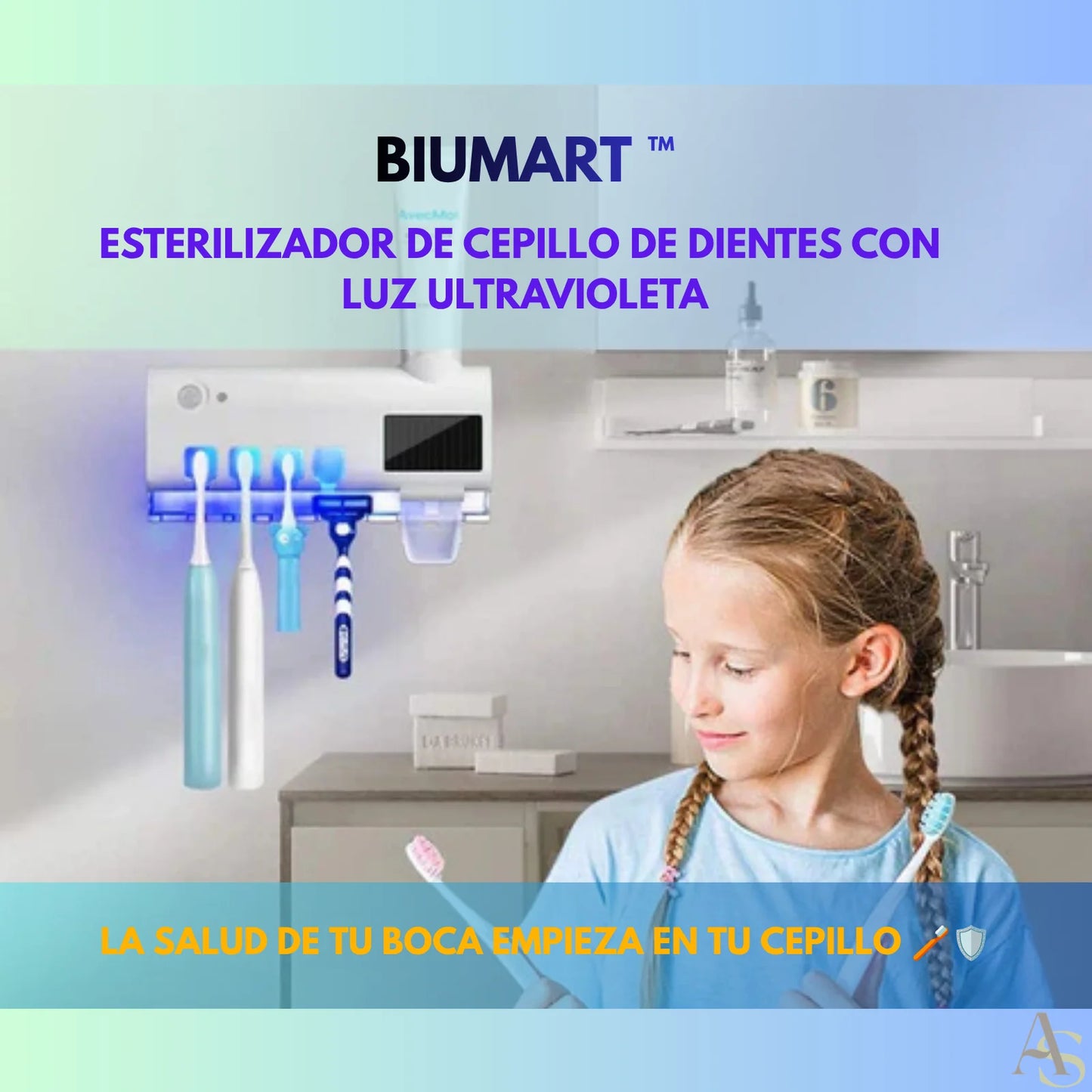 BIUMART - Soporte y Esterilizador de Cepillos ¡ENVÍO GRATIS!