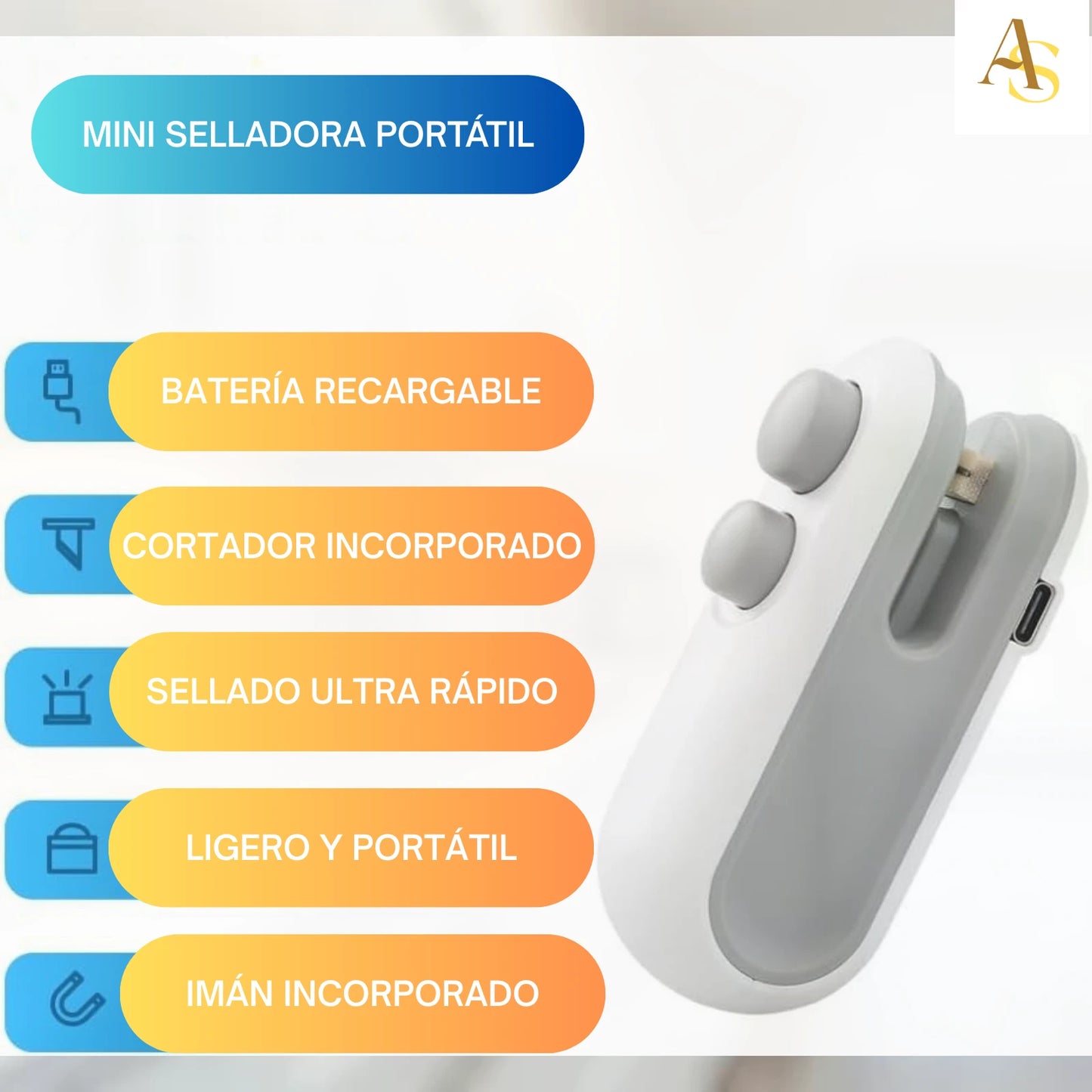 Mini Selladora de Bolsas 2 en 1