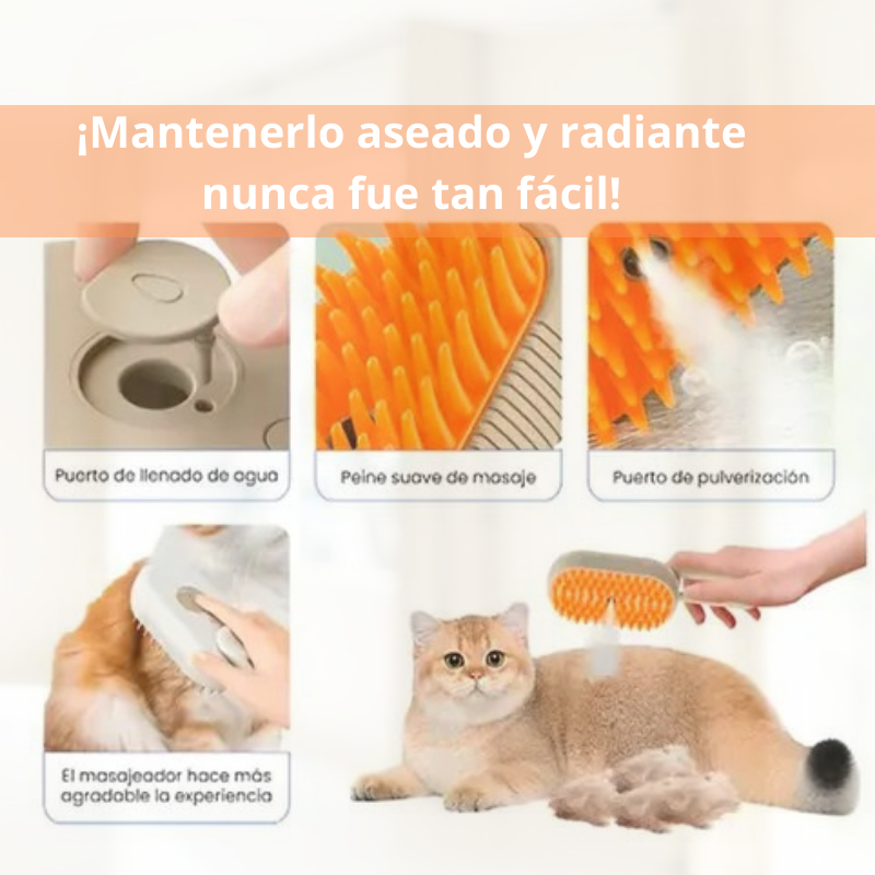 Cepillo de Vapor para Gatos y Perros
